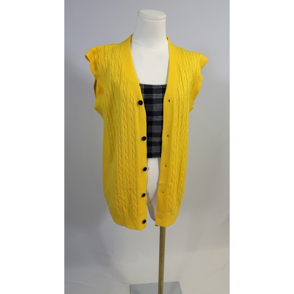 Vtg 90s Y2K  Sweater Vest Cardigan Tank Top Set Sz  XL  Preppy Grunge